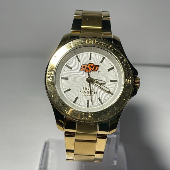 Oklahoma State Cowboys OFFICIAL NCAA Stainless-Steel Watch by Jack Mason NEW - Picture 1 of 9